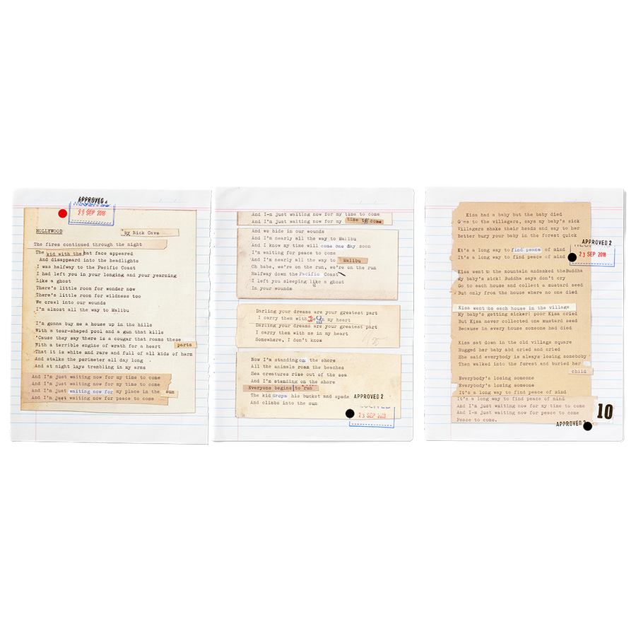 Hollywood Limited Edition Lyric Sheet